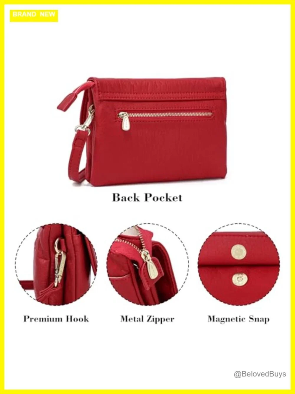 RFID Blocking Small Vegan Leather Crossbody Bag for Travel
